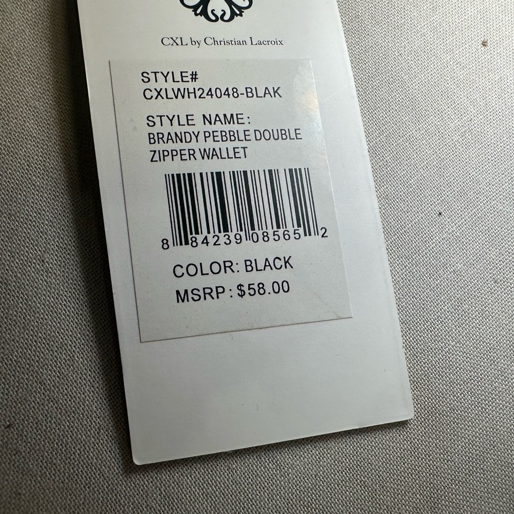 NWT Christian Lacroix Navy Blue Suede Wristlet Wallet - Picture 7 of 8